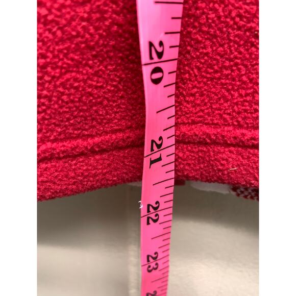 LL Bean Womens Bright Red Fleece Vest Decorative Front Panel Size S - Picture 6 of 6